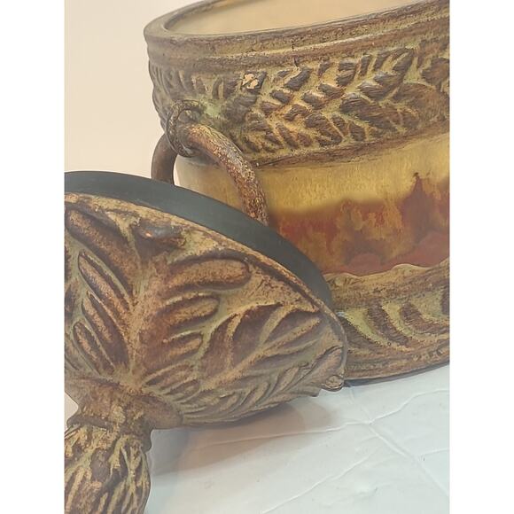 Uttermost Famous Pottery Hand Crafted Vintage Canister Jar Pot With Lid Retired - Picture 16 of 16